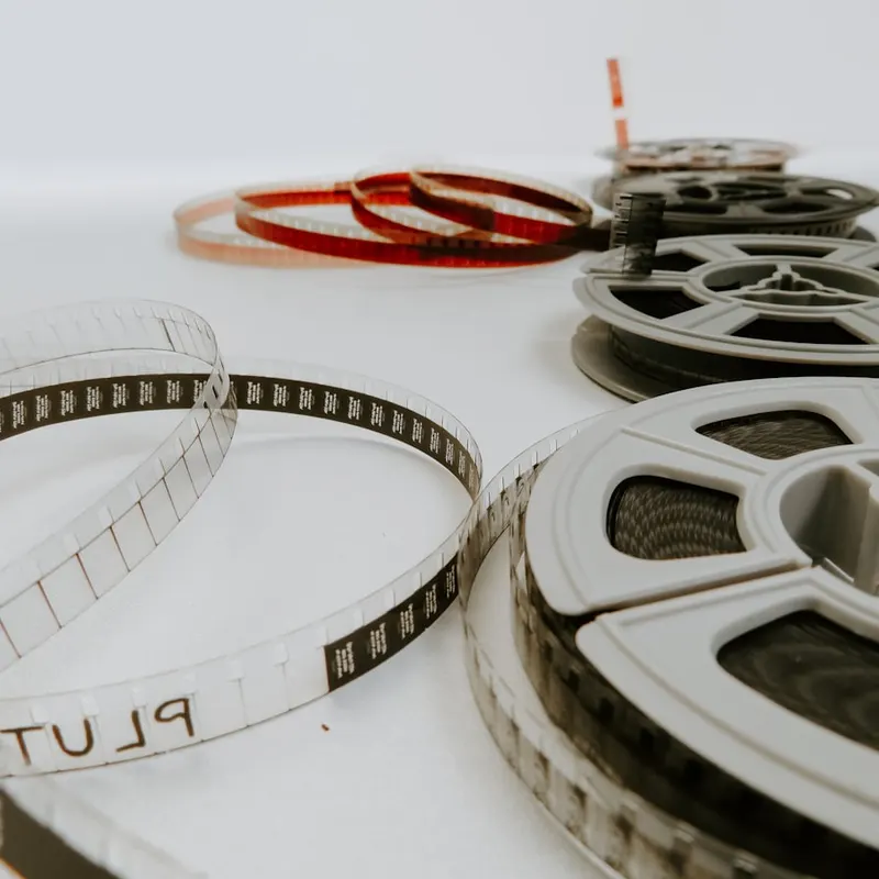 35mm film reels and strips